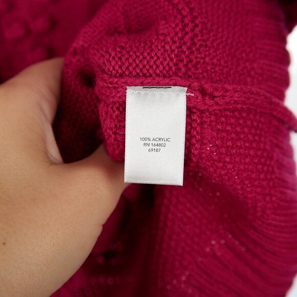 Christopher & Banks Pink Swiss Dot Cardigan Sweater Women's Medium NWT - Picture 6 of 8